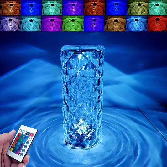 LumiGem™ Crystal Diamond Table Lamp (16 Colors)